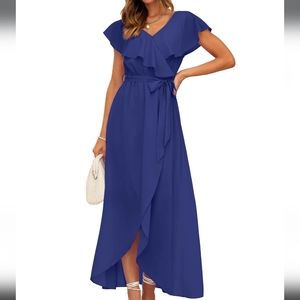 Chiffon Maxi dress NWT Size Large Blue